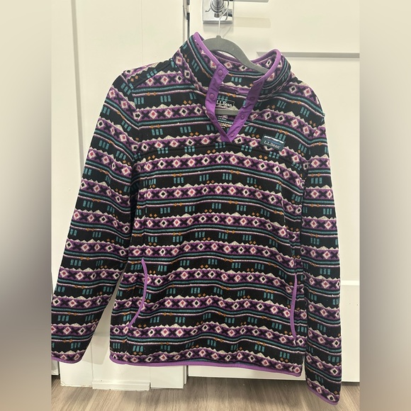 L.L. Bean Other - VINTAGE L.L. Bean Multicolor Patterned Fleece Quarter Snap
